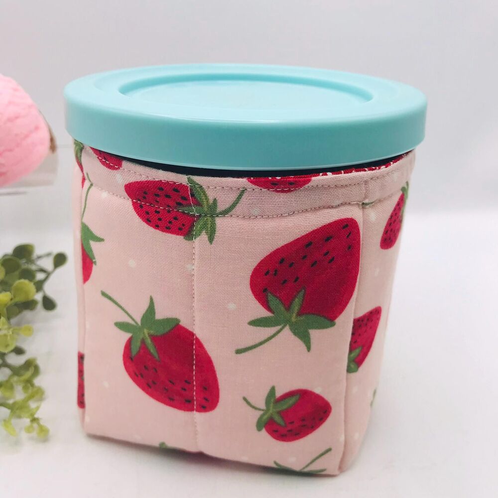 Pint Size Cozy for Ninja CREAMi, 16 oz for NC300 Series, Insulated, Strawberries